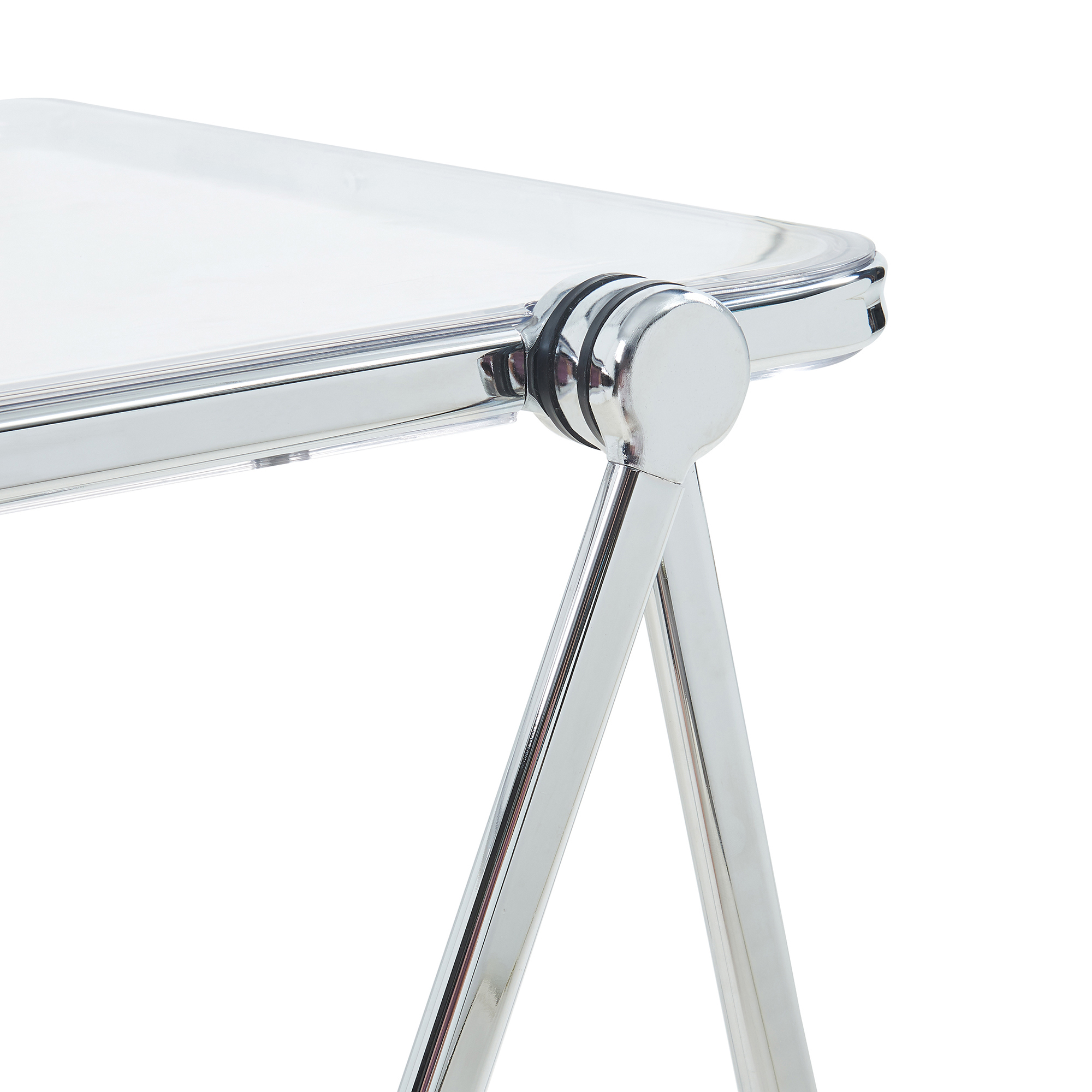 Masă laterală pliabilă transparentă Alerhavn 70x49x68 cm