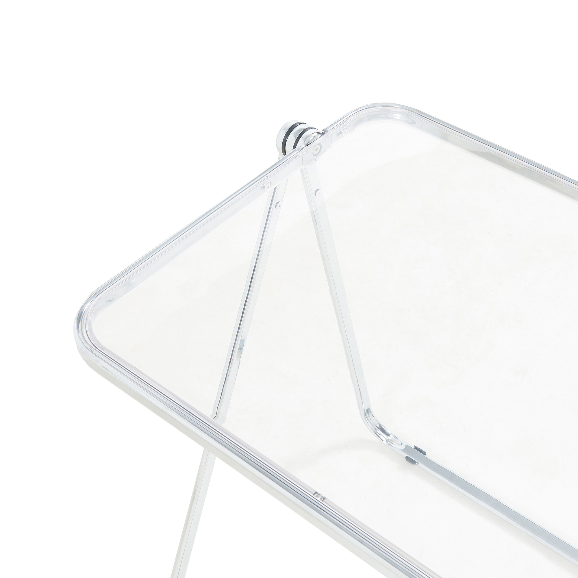 Masă laterală pliabilă transparentă Alerhavn 70x49x68 cm