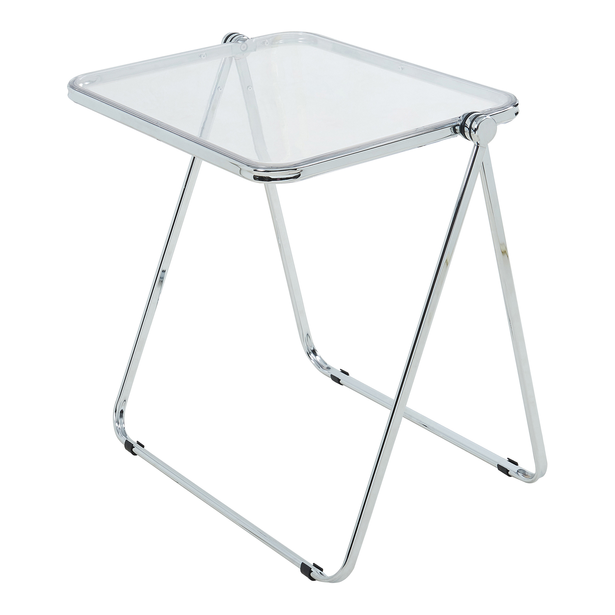 Masă laterală pliabilă transparentă Alerhavn 70x49x68 cm