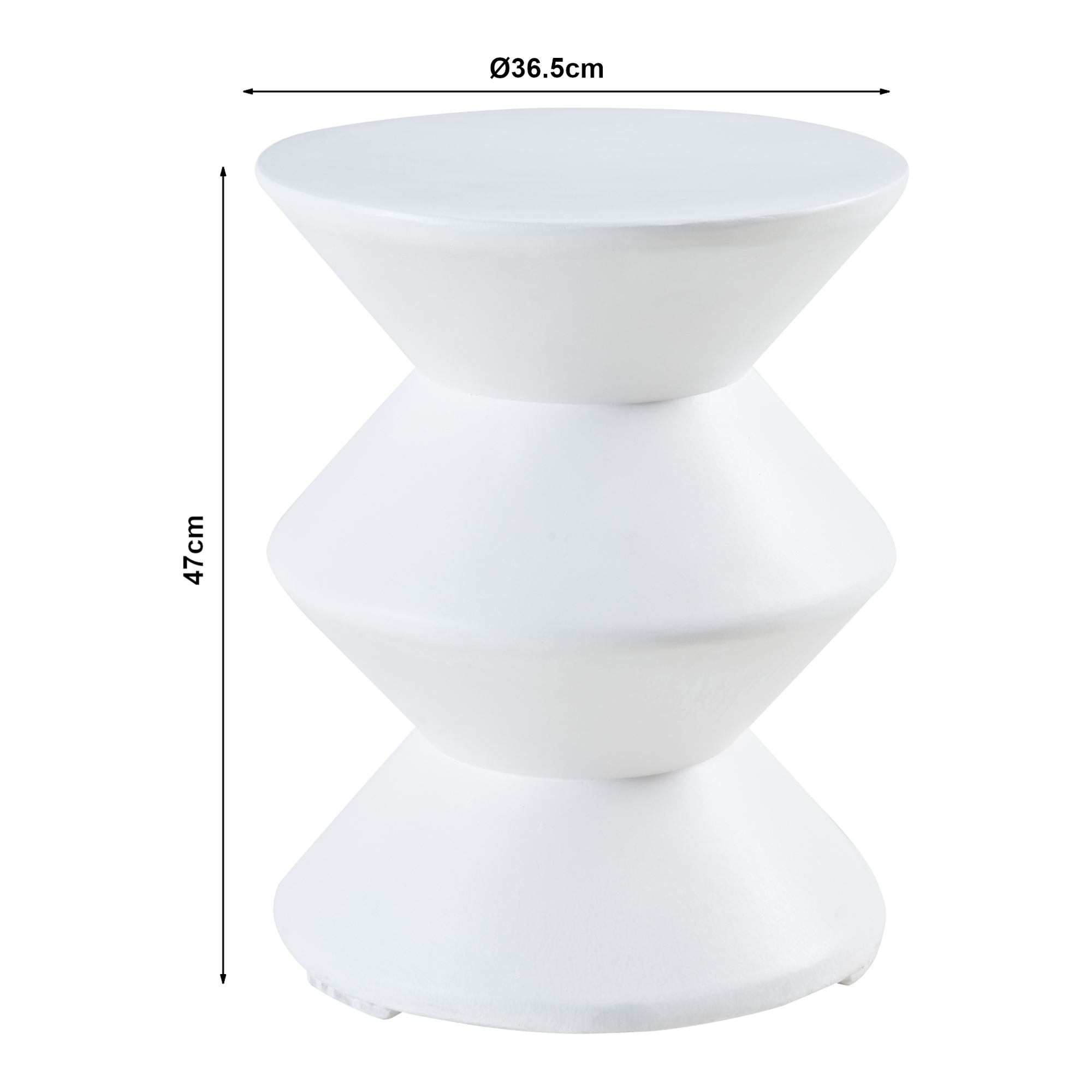 Masă laterală Kyppeslo albă 47x36,5 cm pentru living și dormitor