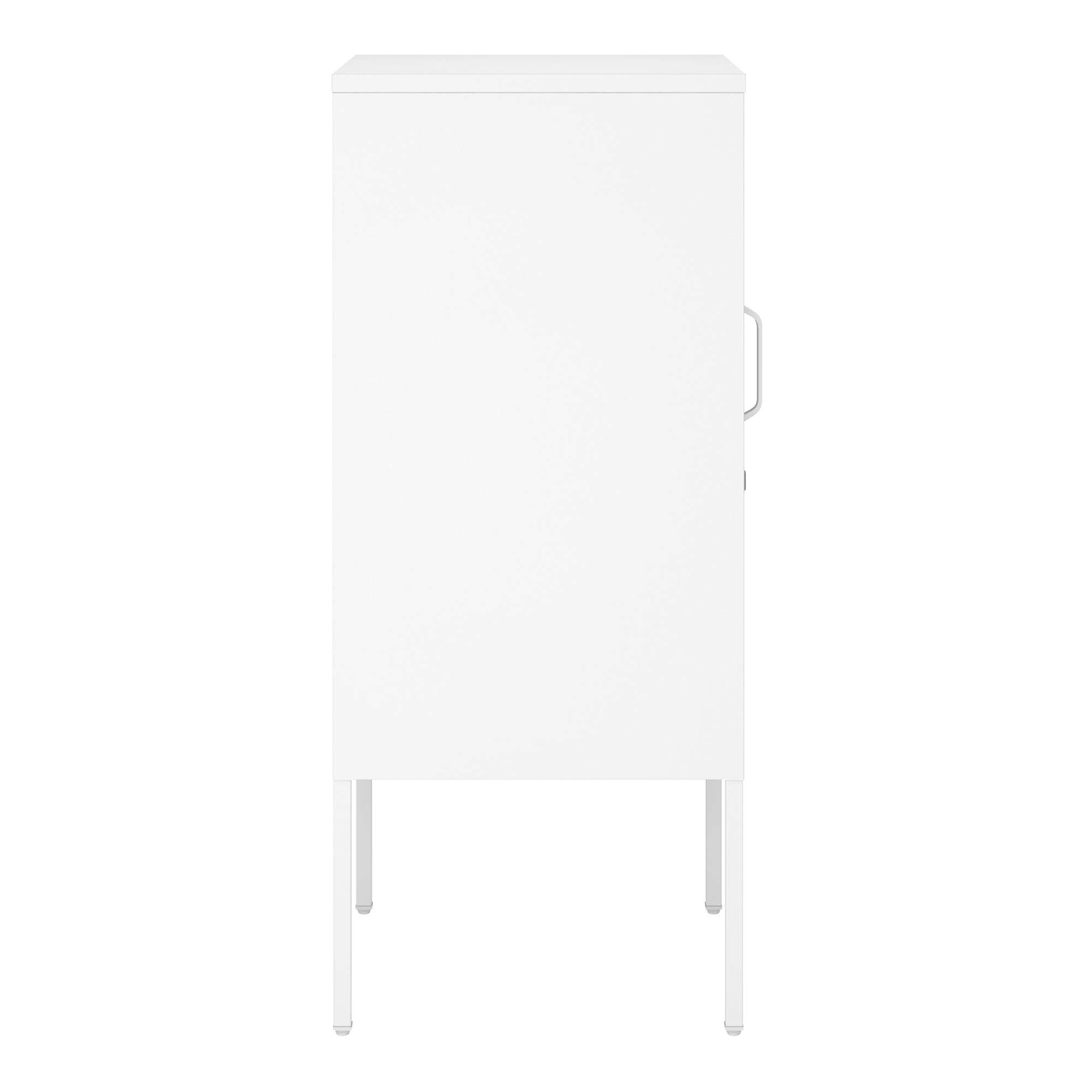 Set 2 noptiere metalice albe cu usa incuiabila, Hausjarvi