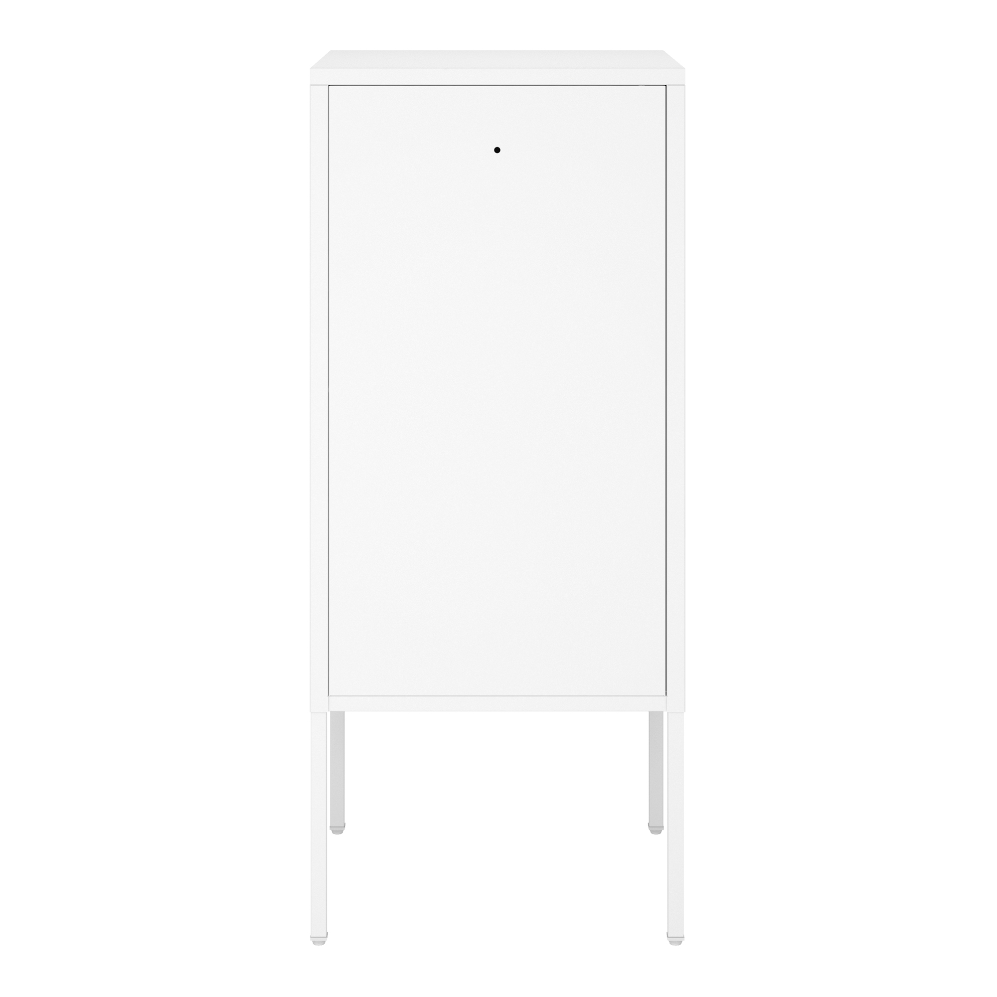 Set 2 noptiere metalice albe cu usa incuiabila, Hausjarvi