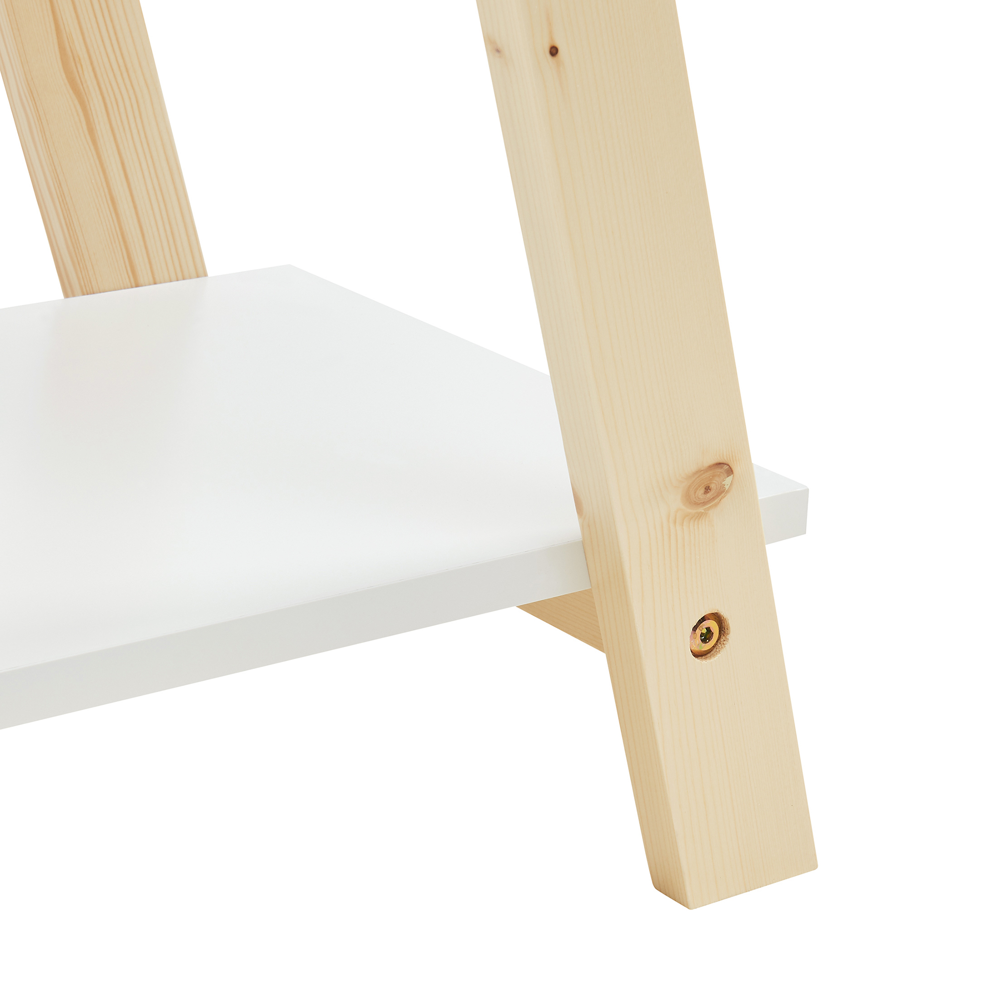 Bibliotecă pentru copii tip tipi cu 5 rafturi, alb/natur, 145x65x32 cm