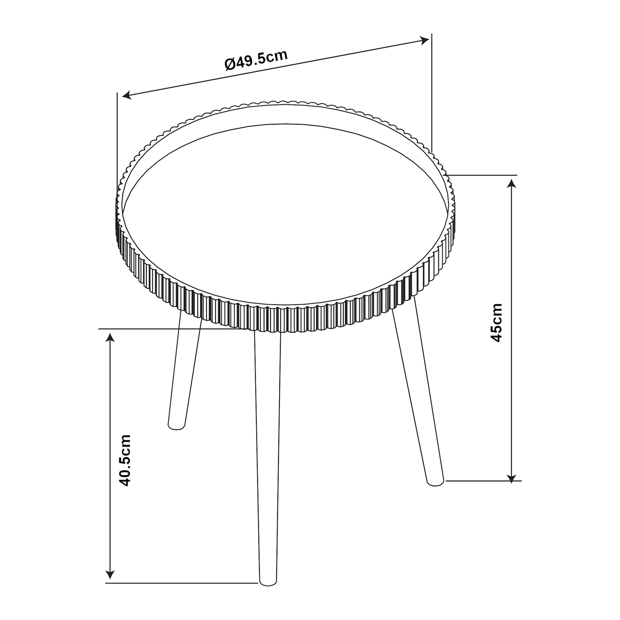 Masuta laterala Bongard alba Ø50x45 cm cu picioare din bambus