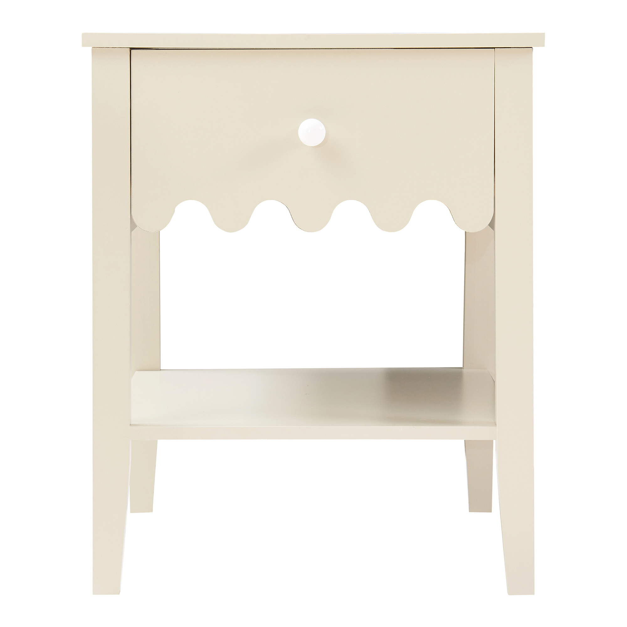 Noptieră Luspoo cu sertar și poliță, crem, 50x40x40 cm