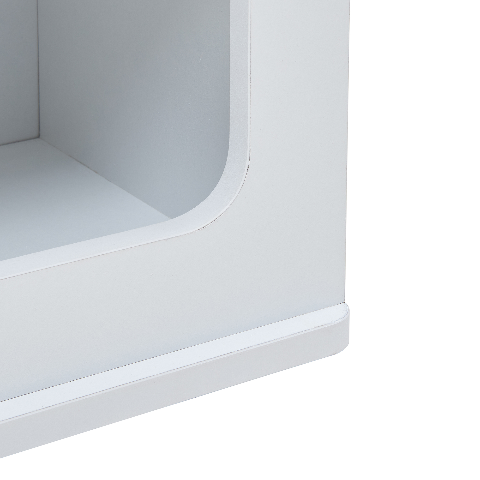 Noptieră albă Trorhun 48x40x30 cm, cu 2 rafturi deschise