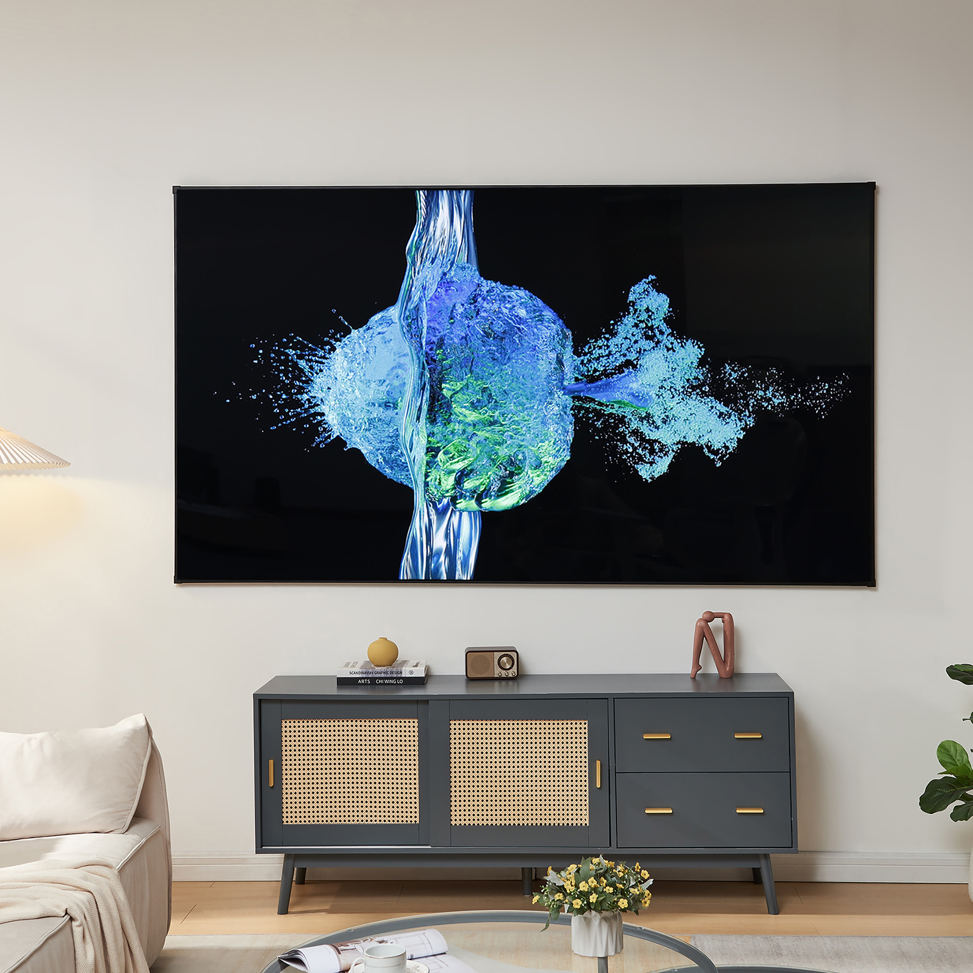 Ecran de proiecție 100 inch 16:9 cu ALR, montaj pe perete