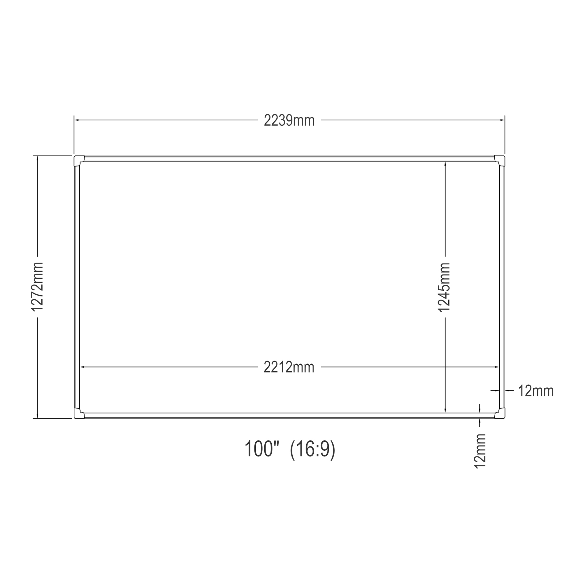 Ecran de proiecție 100 inch 16:9 cu ALR, montaj pe perete