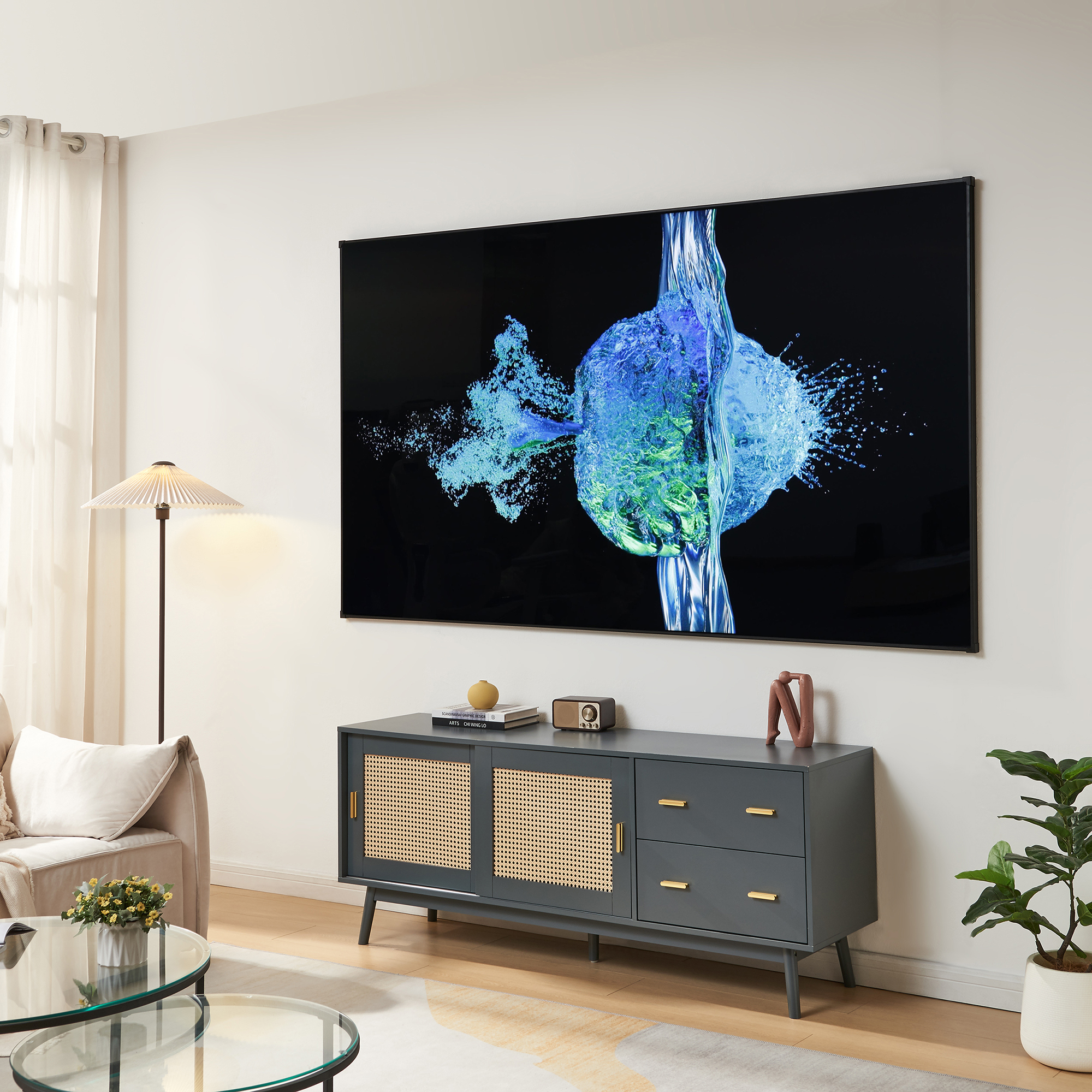 Ecran de proiecție 100 inch 16:9 cu ALR, montaj pe perete