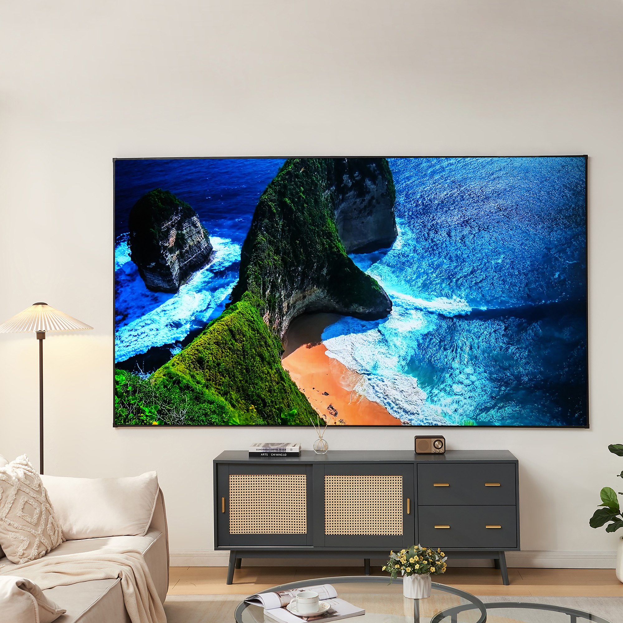 Ecran de proiecție 120 inch 16:9 ALR pentru perete, gri