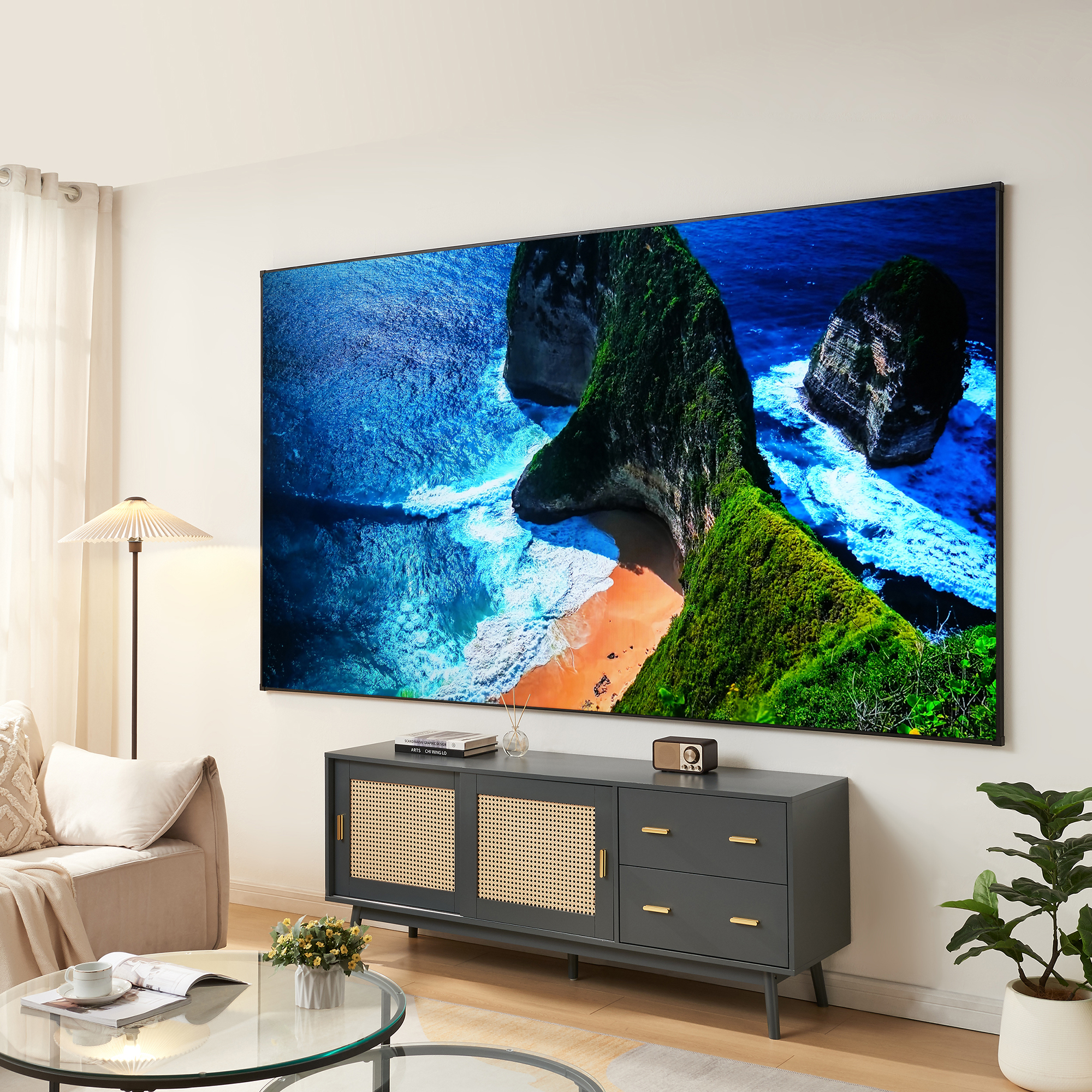 Ecran de proiecție 120 inch 16:9 ALR pentru perete, gri