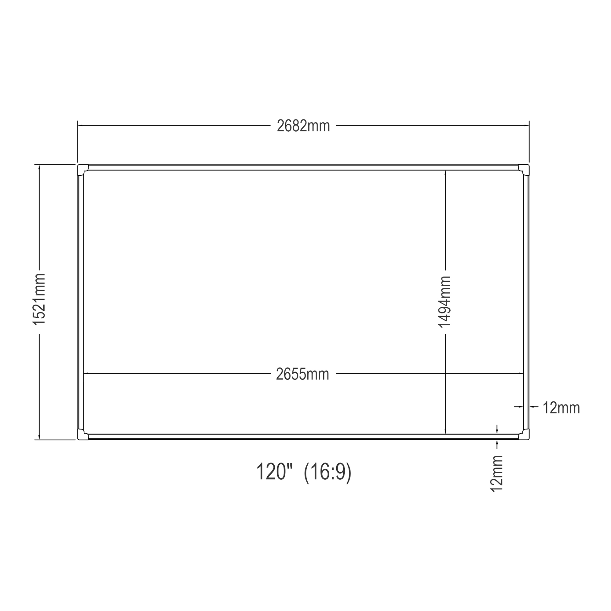 Ecran de proiecție 120 inch 16:9 ALR pentru perete, gri