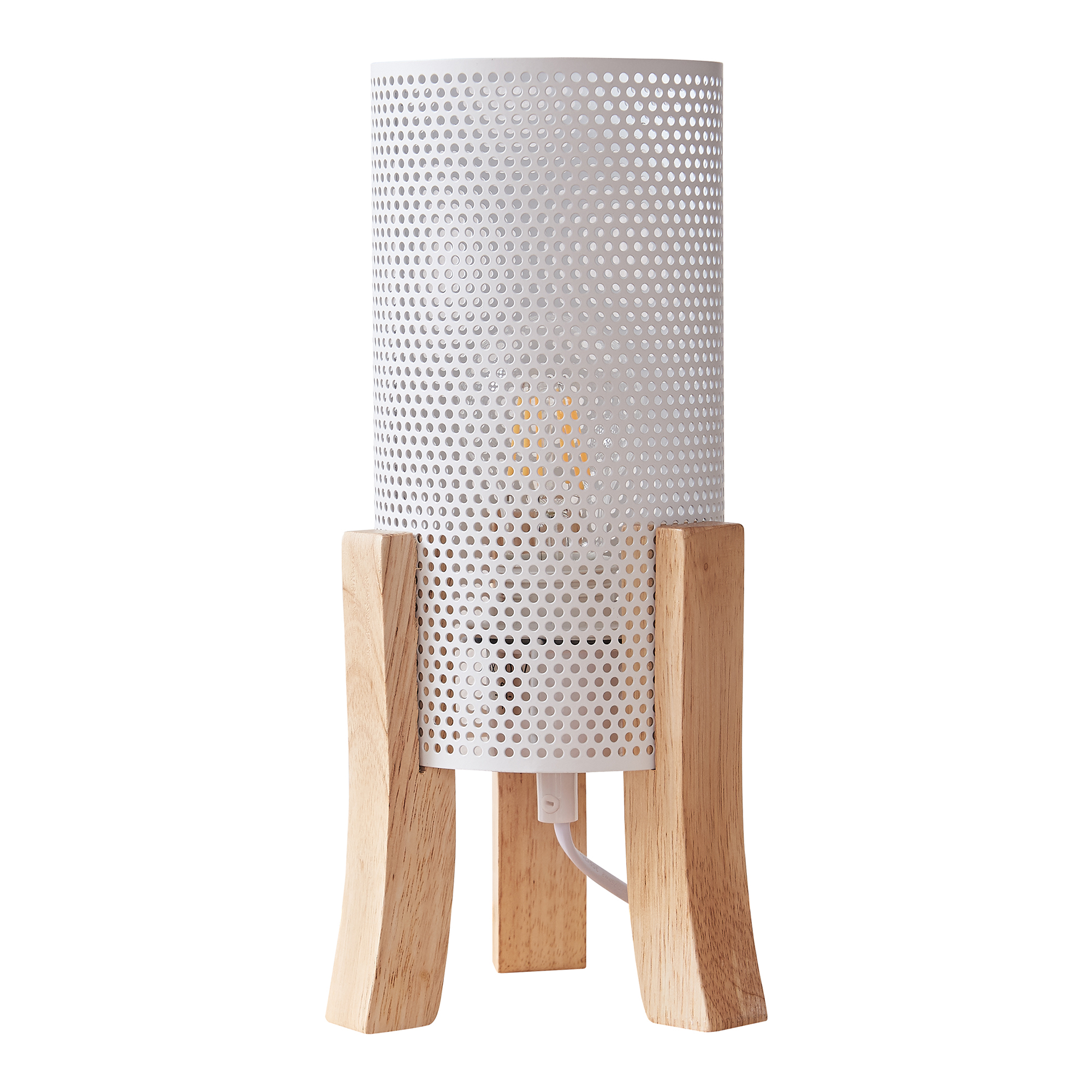 Lampă de masă Joelleldsvin 30x14x14 cm, albă, lemn și metal