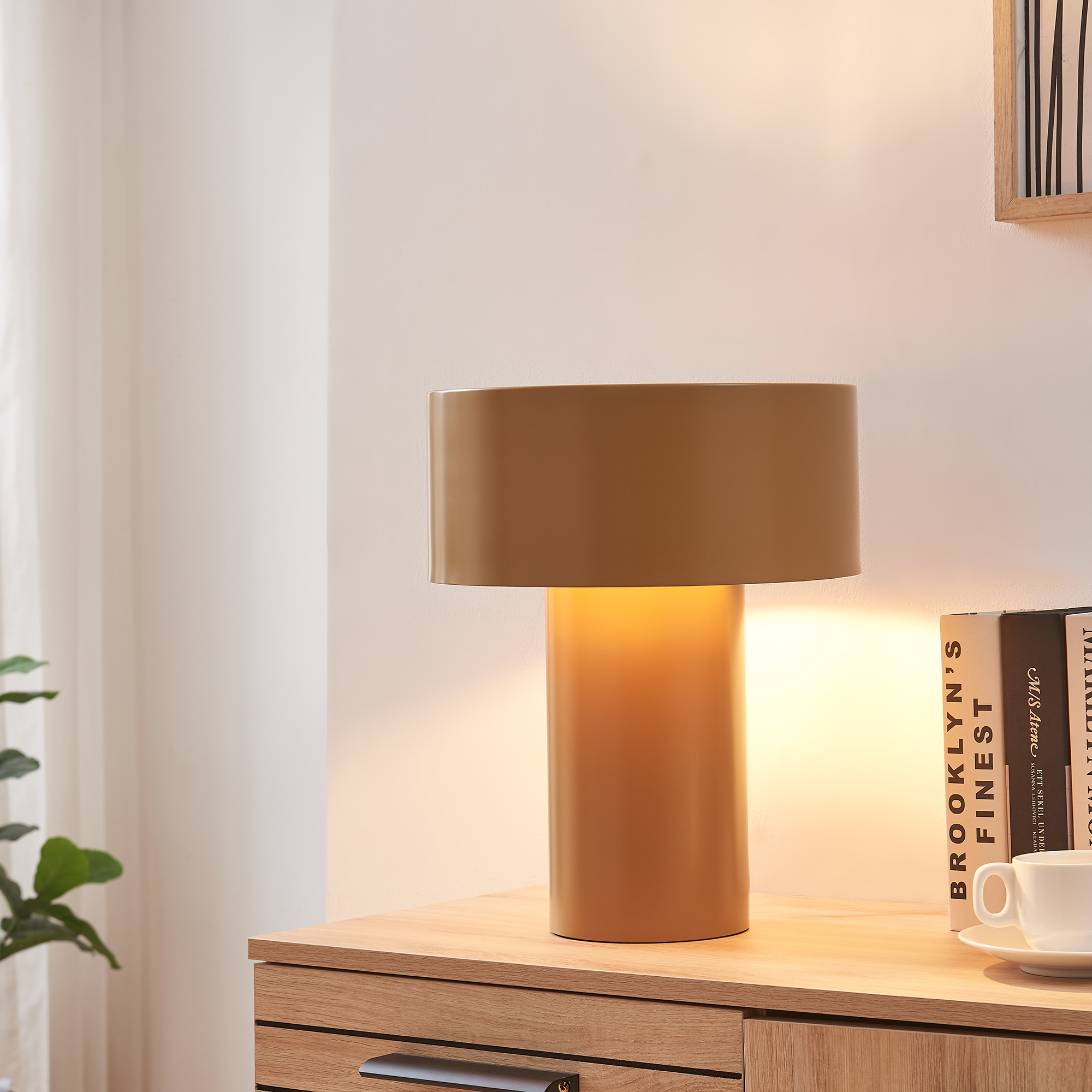 Lampă de masă Kömn din metal maro, 37 x 30 cm, design modern