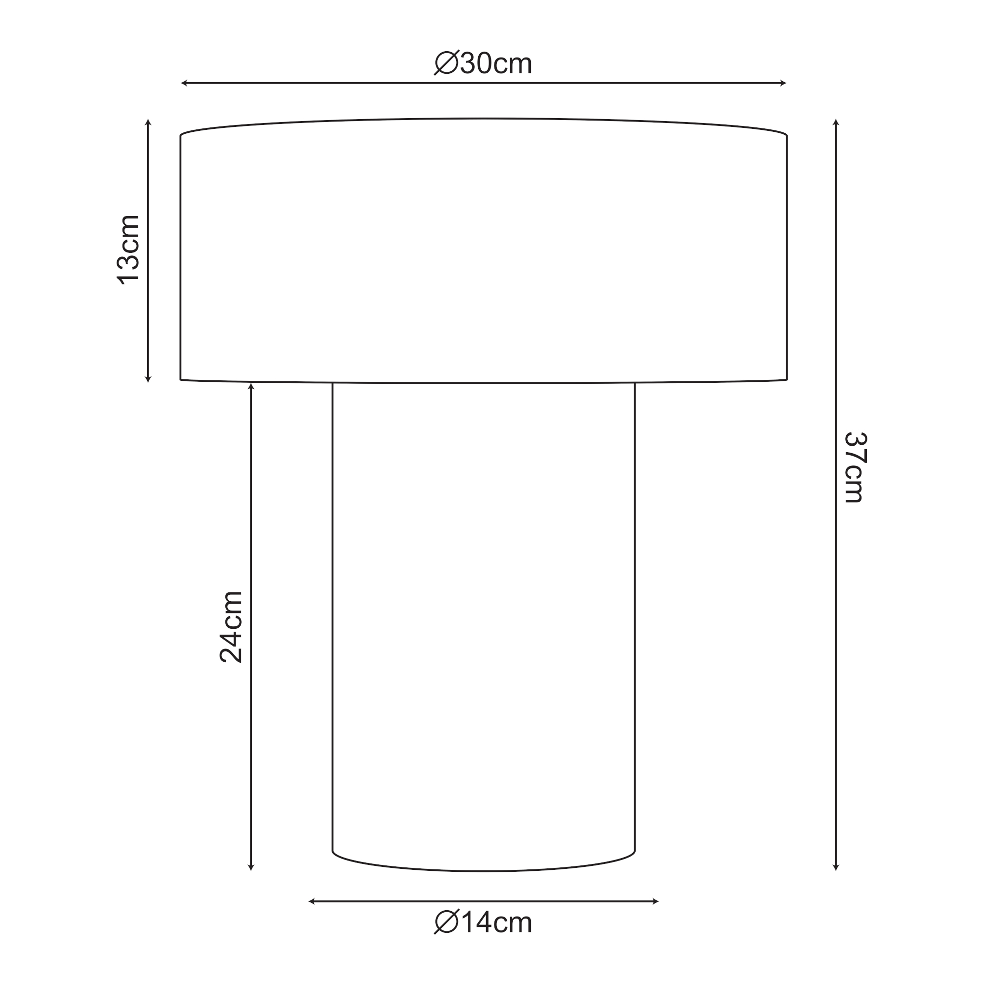 Lampă de masă Kömn din metal maro, 37 x 30 cm, design modern