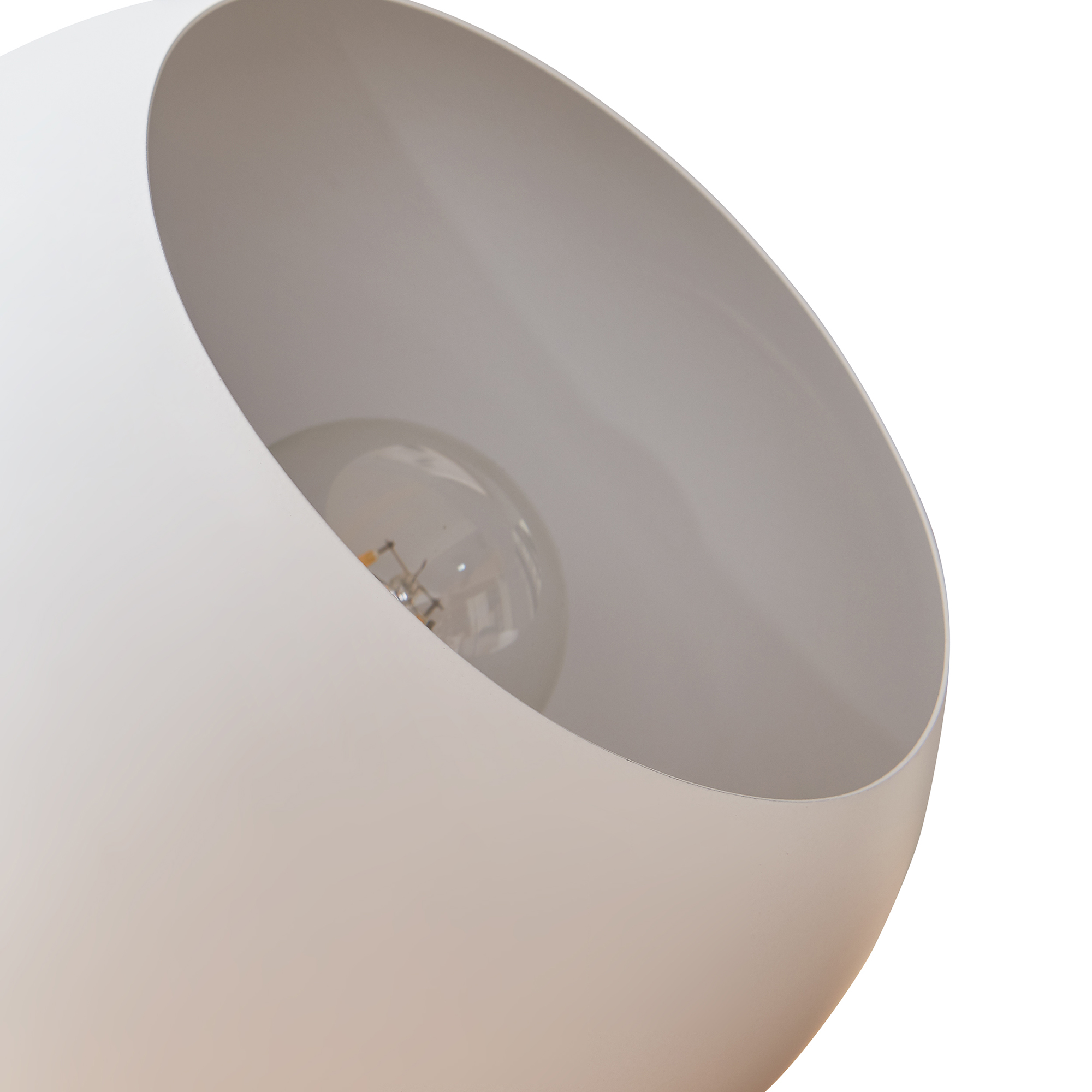 Lampa de masă Lukkodso albă din metal, E27, 20 x 20 cm