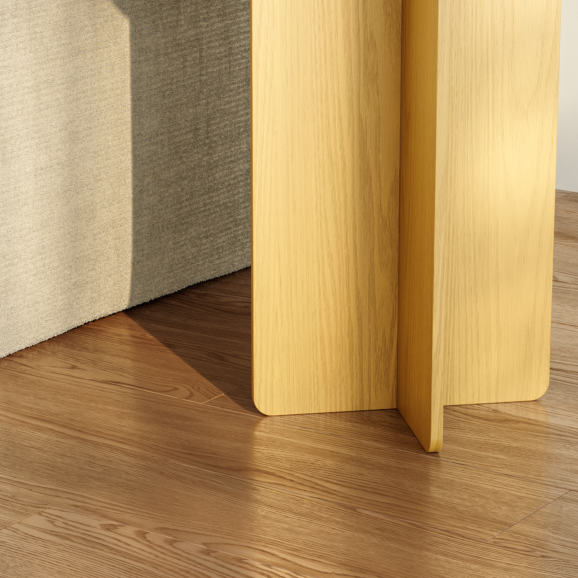 Masă laterală Vappevn 60x40 cm, aspect stejar, pentru living