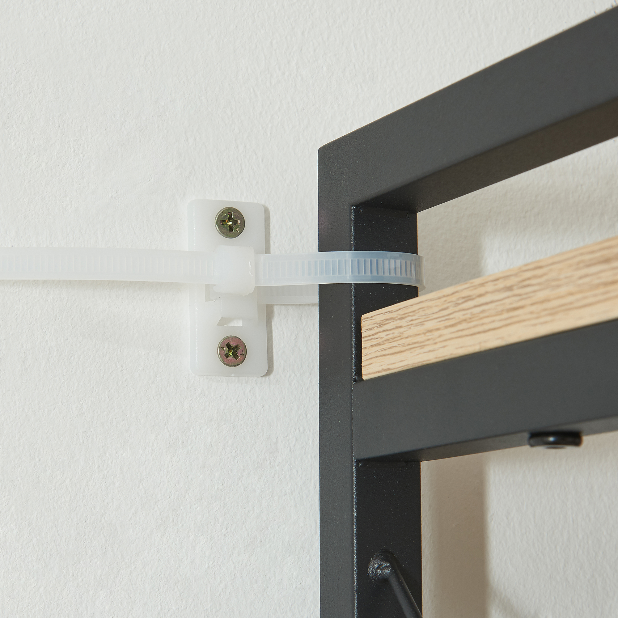 Bibliotecă Skørping cu 5 polițe, metal negru și aspect stejar 160x65x30 cm