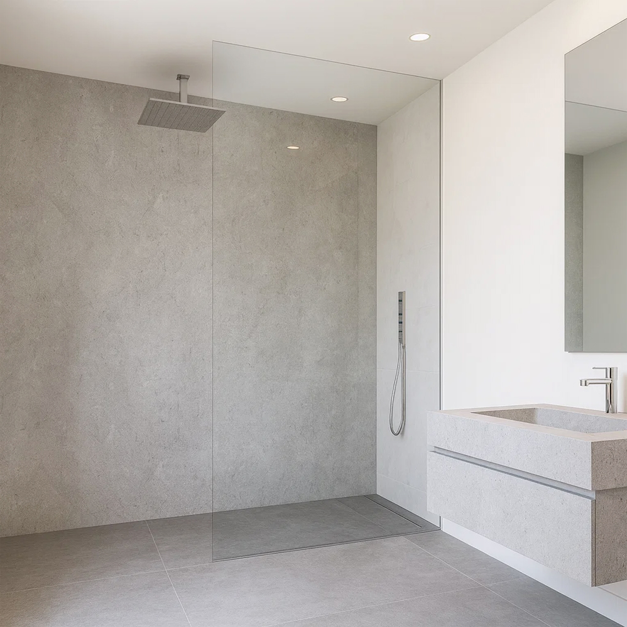 Set 12 panouri perete duș Bladel PVC 120x60 cm, beton gri