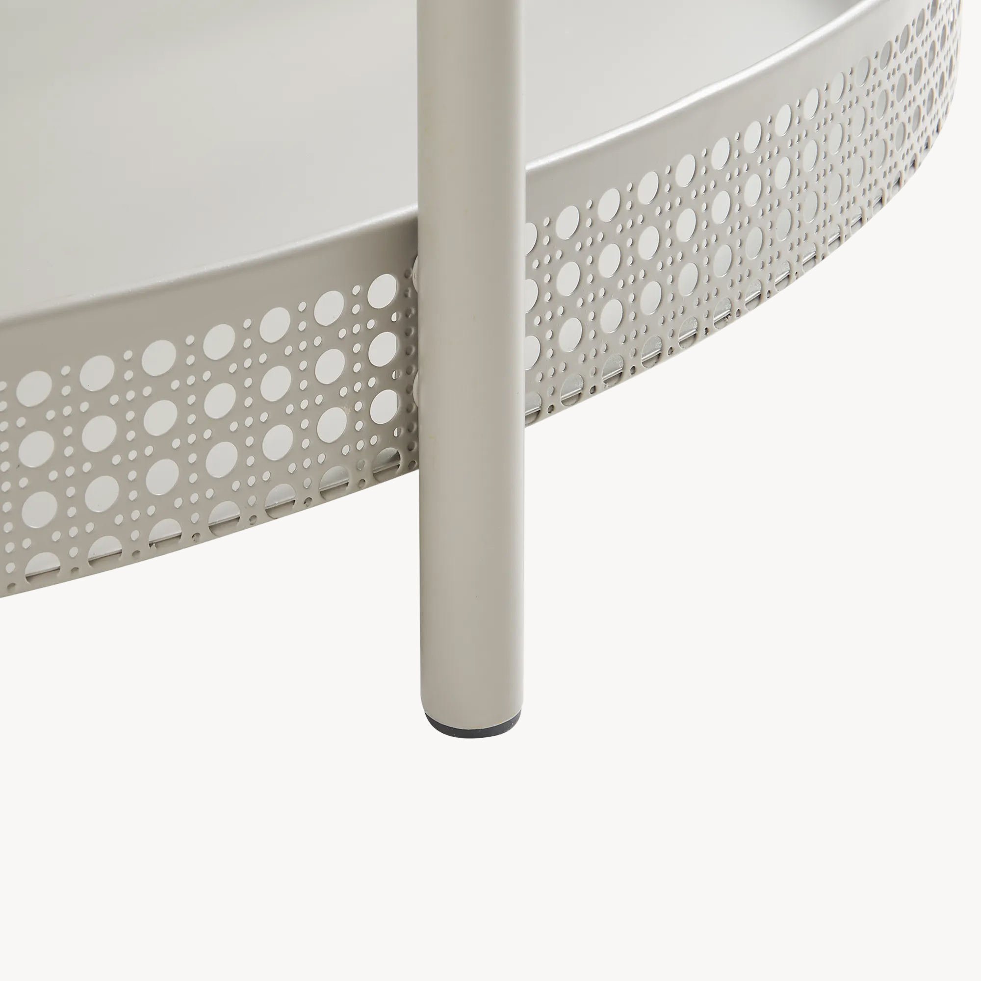 Masă de cafea metalică taupe cu poliță, 66x50,5x43,5 cm