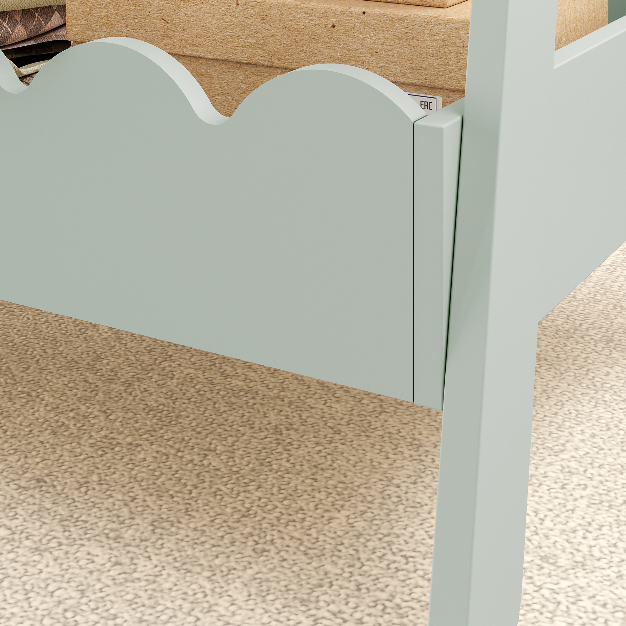 Garderobă pentru copii Vestnes verde mentă cu spațiu depozitare, 99x66x38 cm