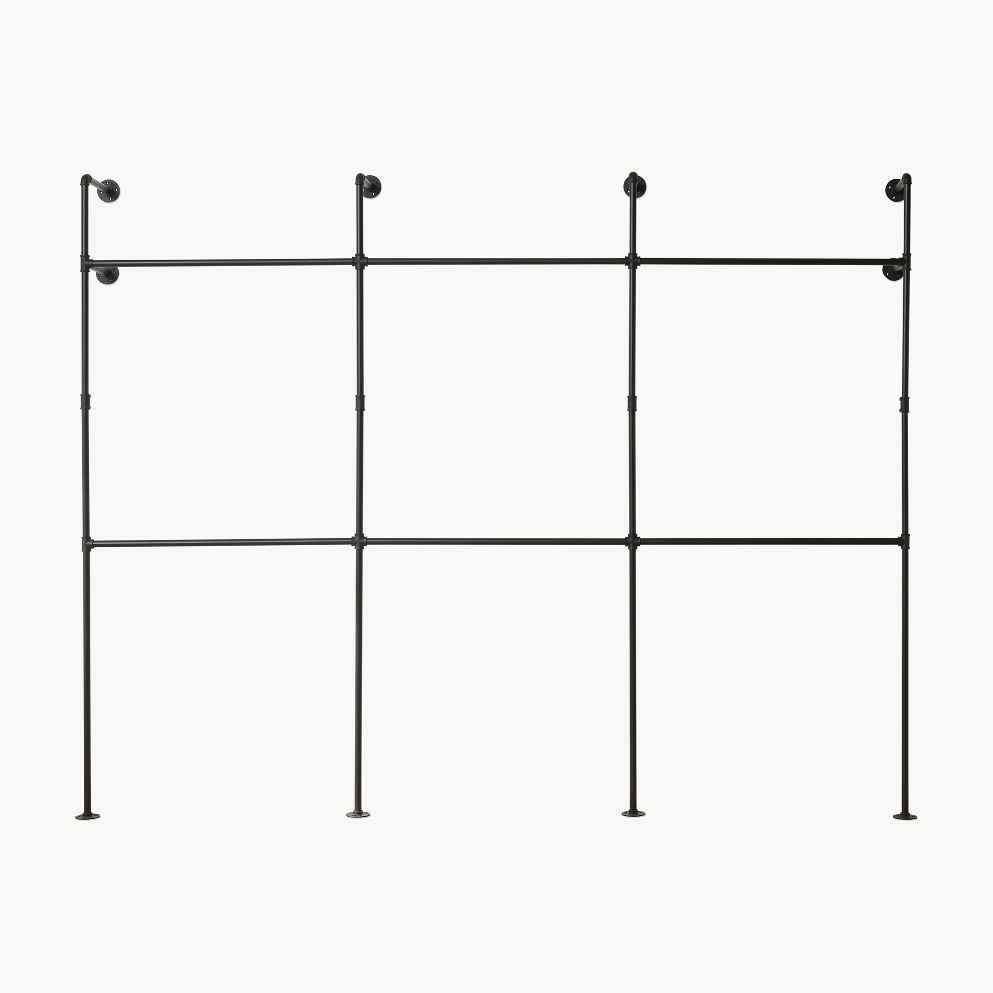 Suport haine pentru perete Kenävatka, 222x296x31 cm, otel negru