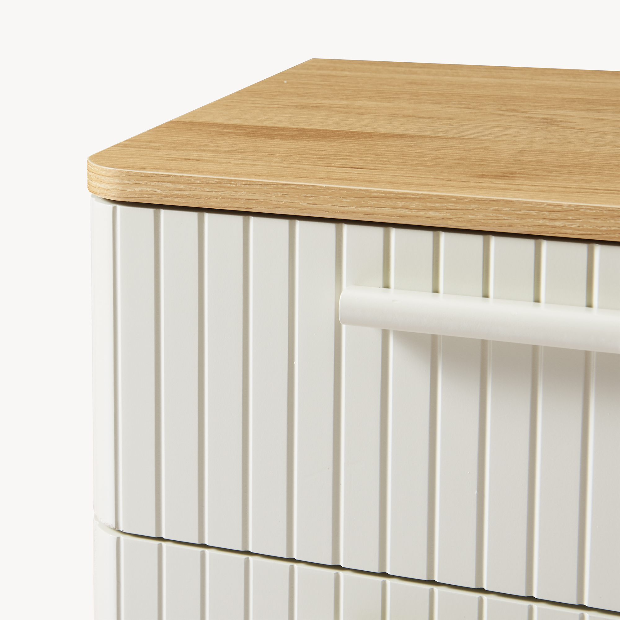 Noptieră Ferrersp cu 2 sertare, decor stejar și nisip, 50x40x40 cm