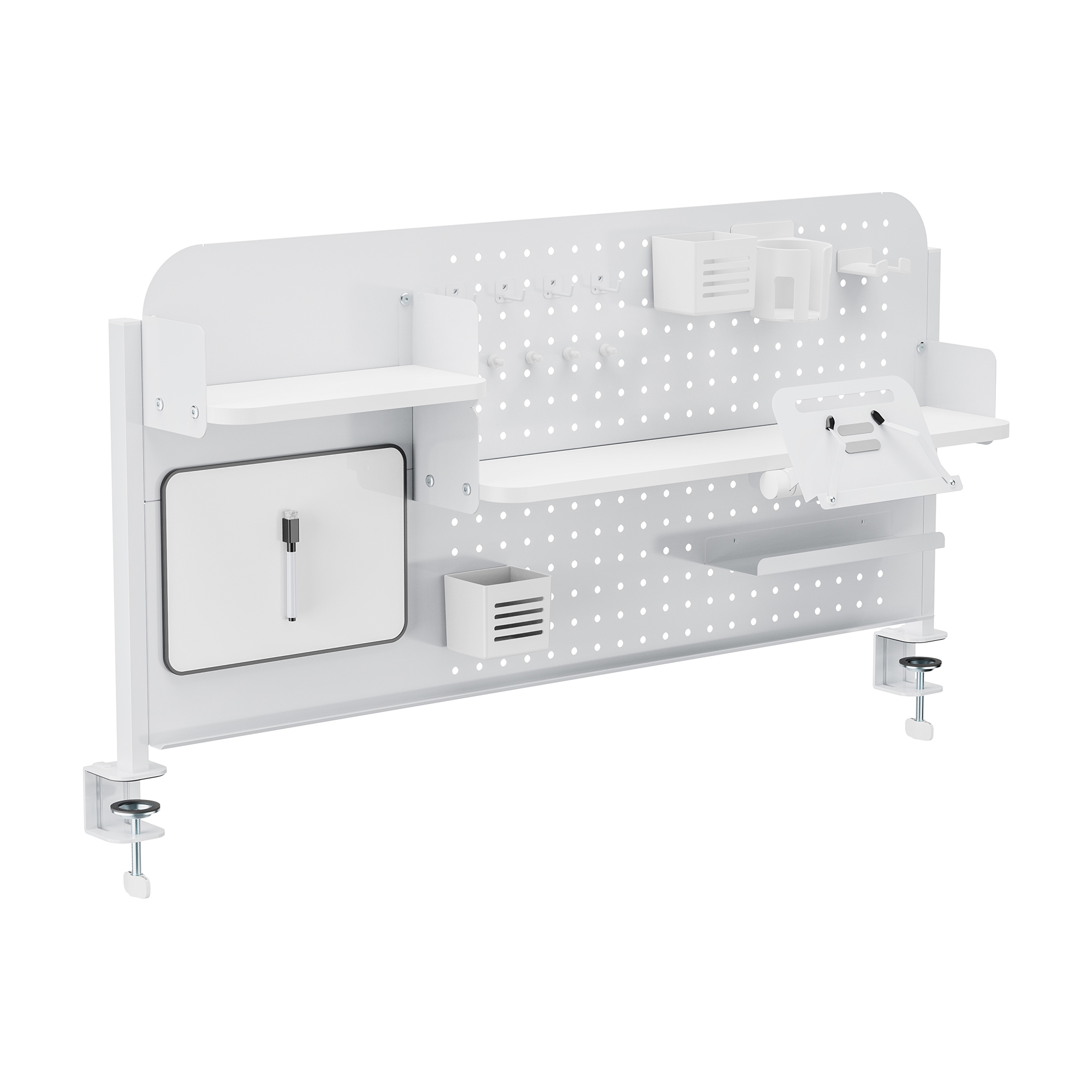 Organizer de birou cu prindere pe cleme Sauda 114x68 cm, alb