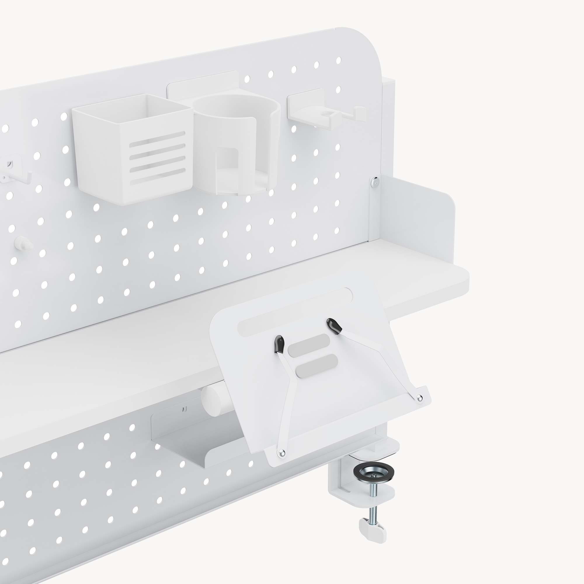 Organizer de birou cu prindere pe cleme Sauda 114x68 cm, alb