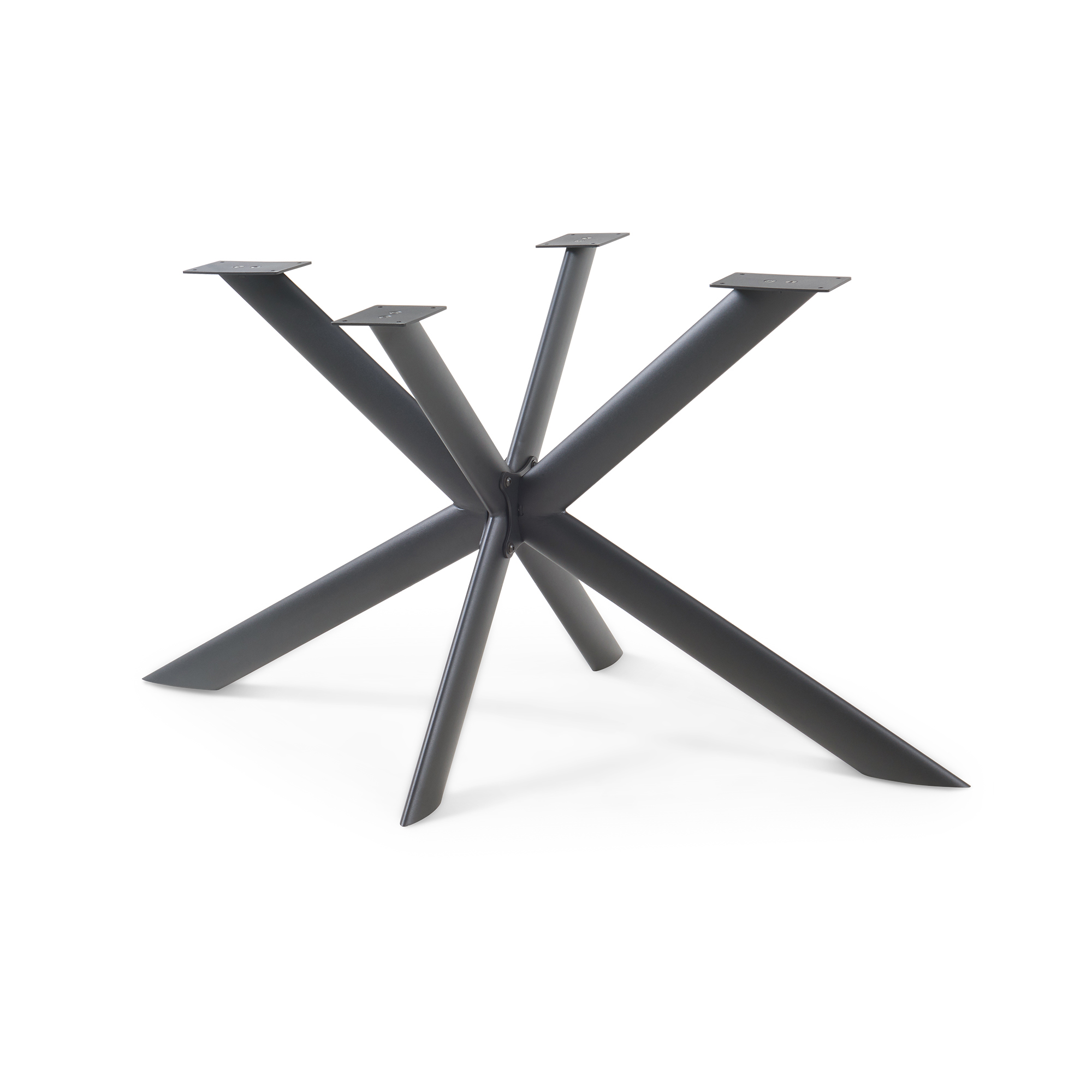 Cadru masă metalic Svallersun, profil oval, 140x78x71,5 cm, negru