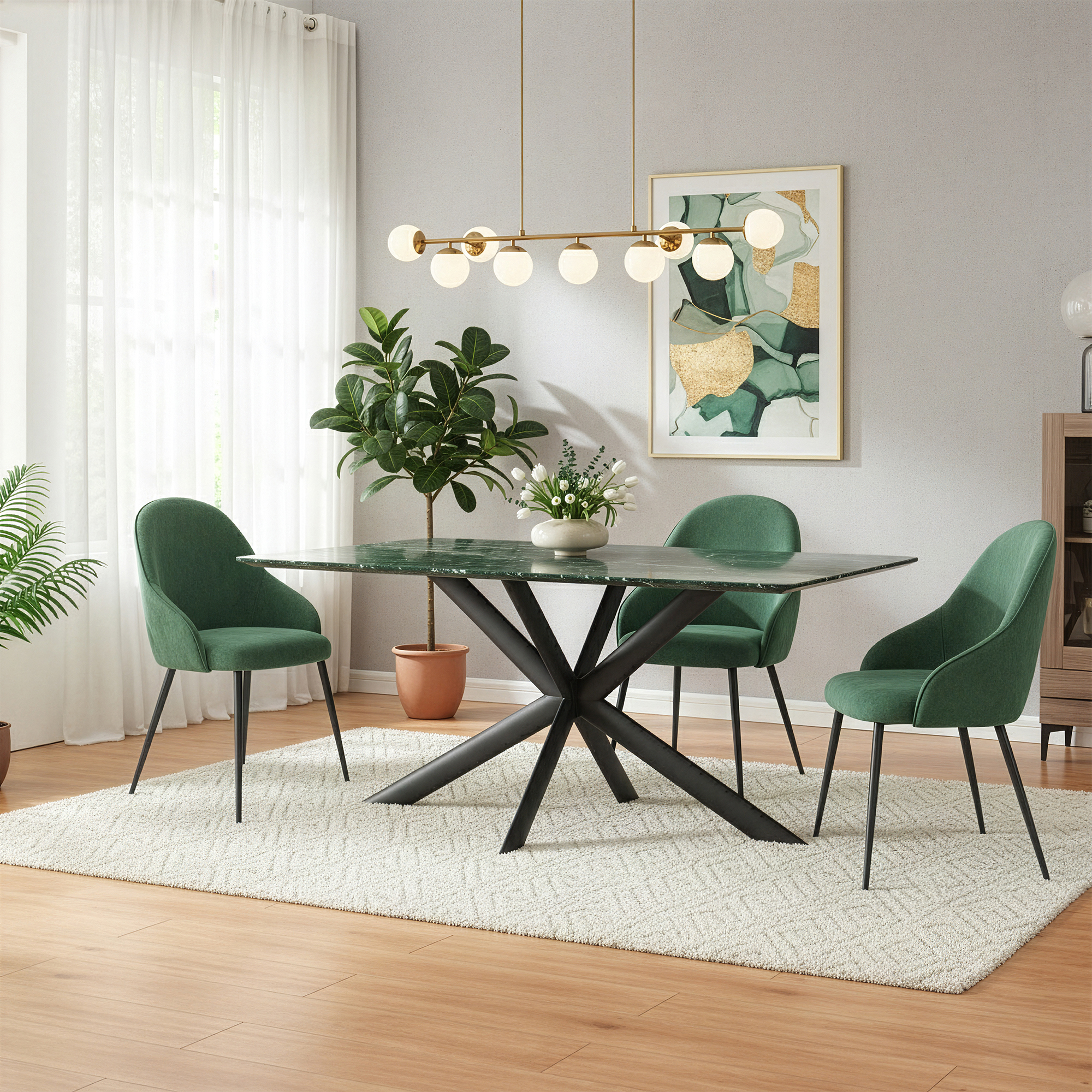 Cadru masă metalic Svallersun, profil oval, 140x78x71,5 cm, negru