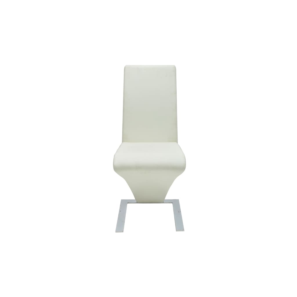 Scaune de bucătărie, 6 buc., alb, piele ecologică GartenMobel Dekor