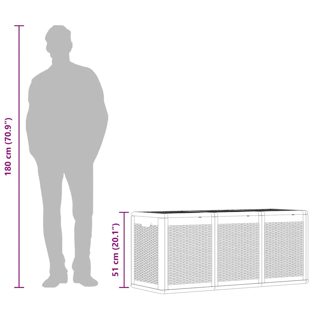 Cutie de depozitare pentru grădină, negru, 270L, PP ratan GartenMobel Dekor