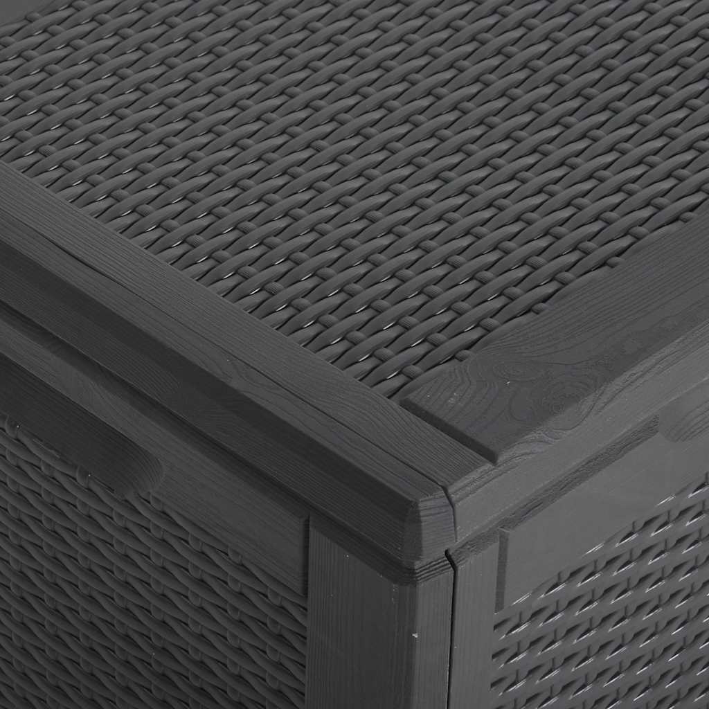Cutie de depozitare pentru grădină, negru, 270L, PP ratan GartenMobel Dekor