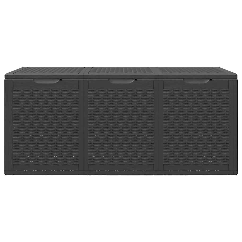 Cutie de depozitare pentru grădină, negru, 270L, PP ratan GartenMobel Dekor