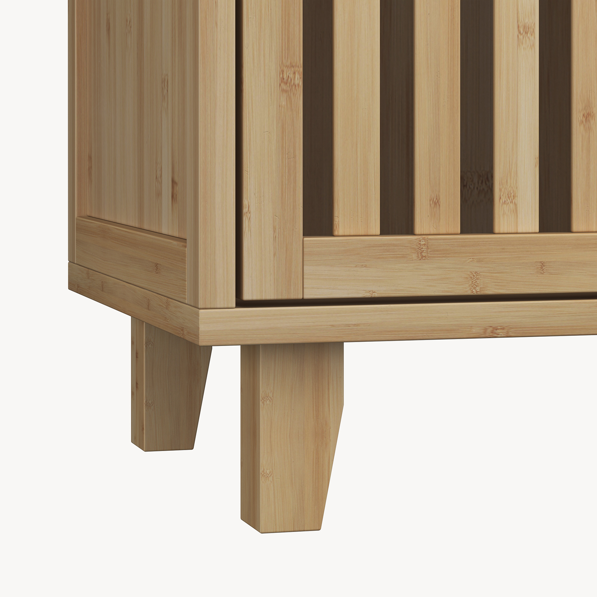 Dulap lateral Sirgerg din bambus natural, 77x72x33 cm, 2 uși