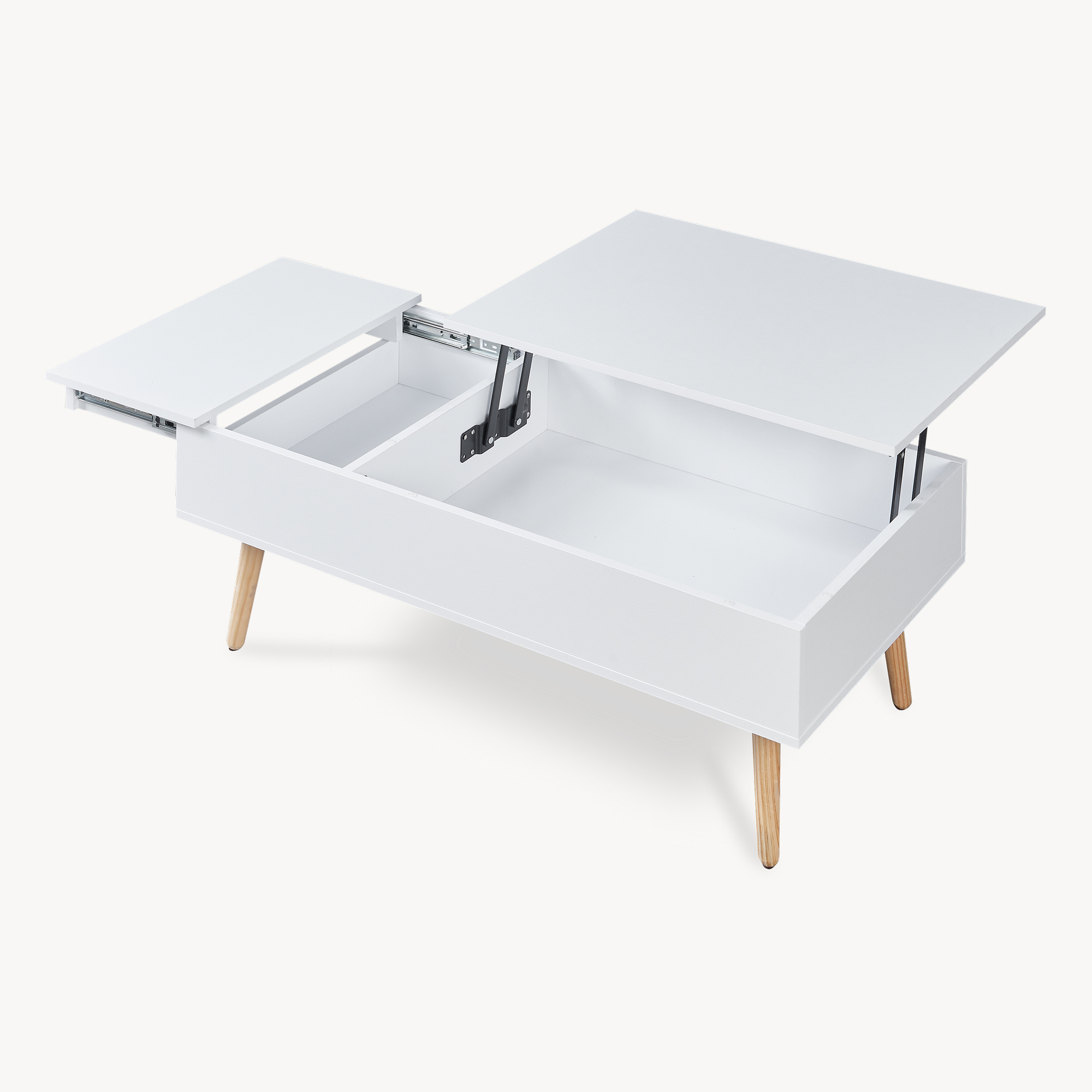 Masă de cafea cu spațiu de depozitare Flesen 92x52x41 cm, albă