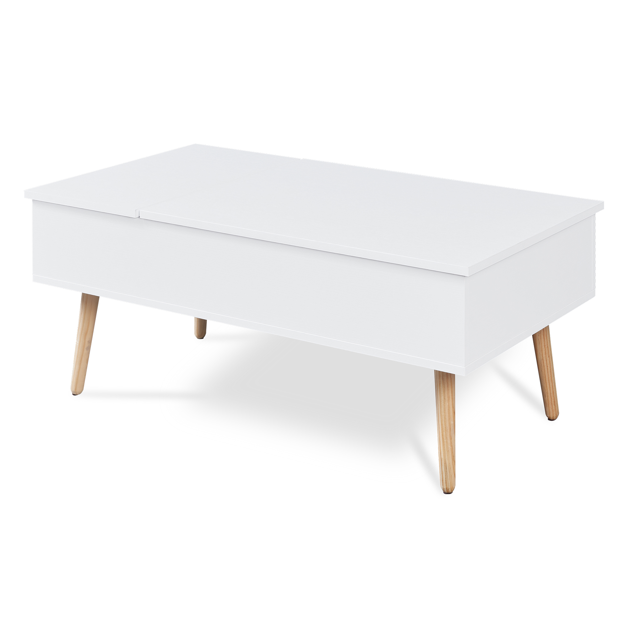 Masă de cafea cu spațiu de depozitare Flesen 92x52x41 cm, albă