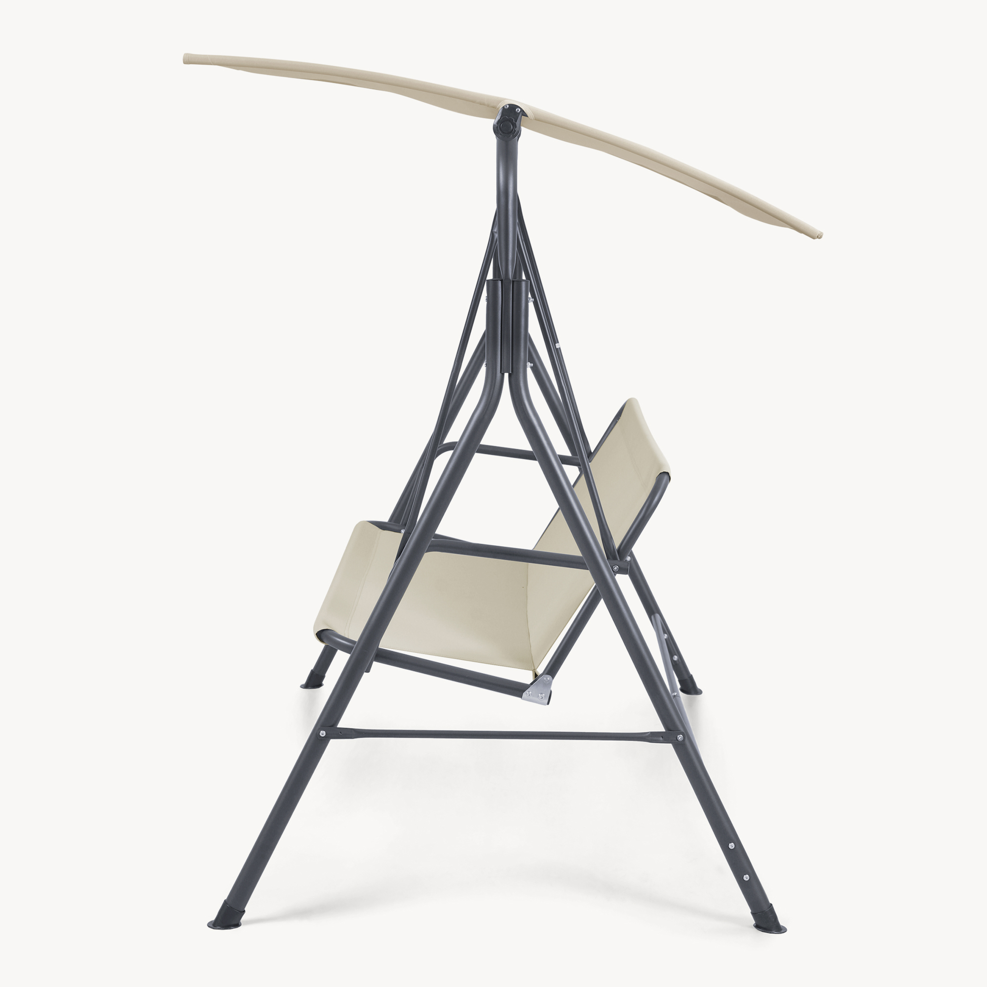 Leagăn de grădină 3 locuri cu acoperiș reglabil, gri/bej, 173 cm