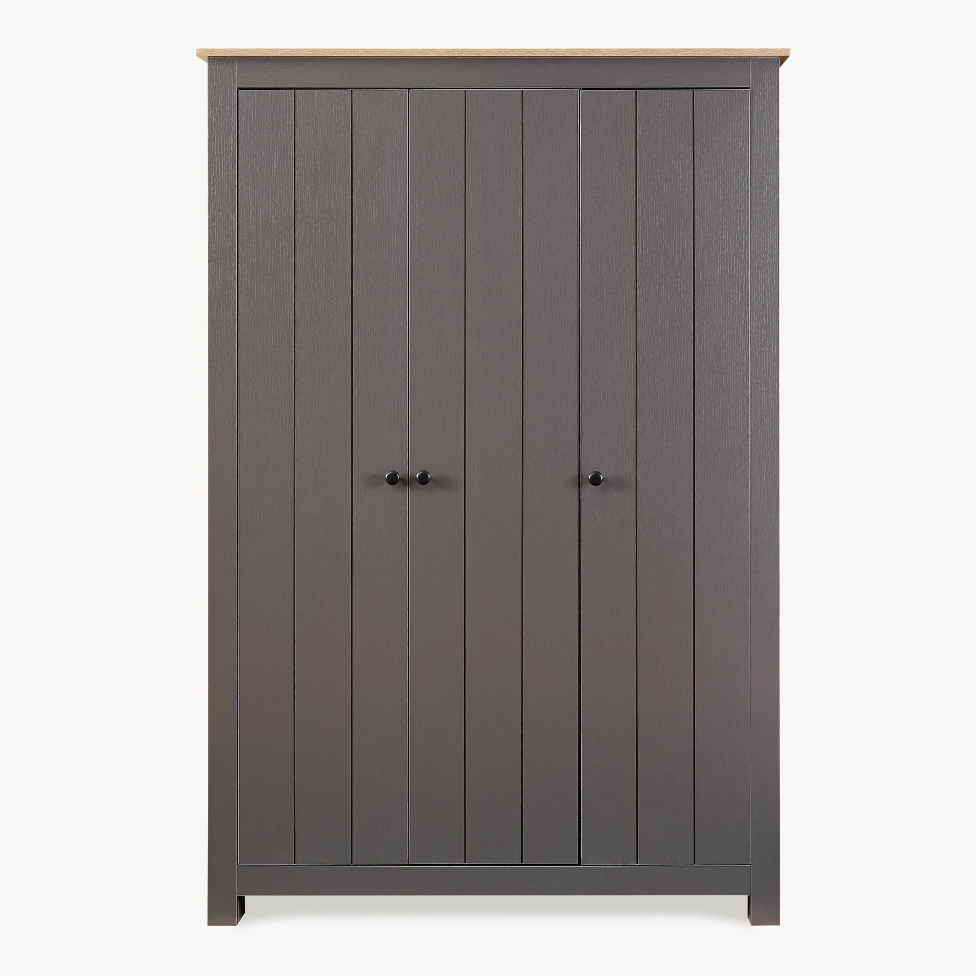 Dulap pentru haine Vasand 175x120x52 cm gri cu aspect stejar