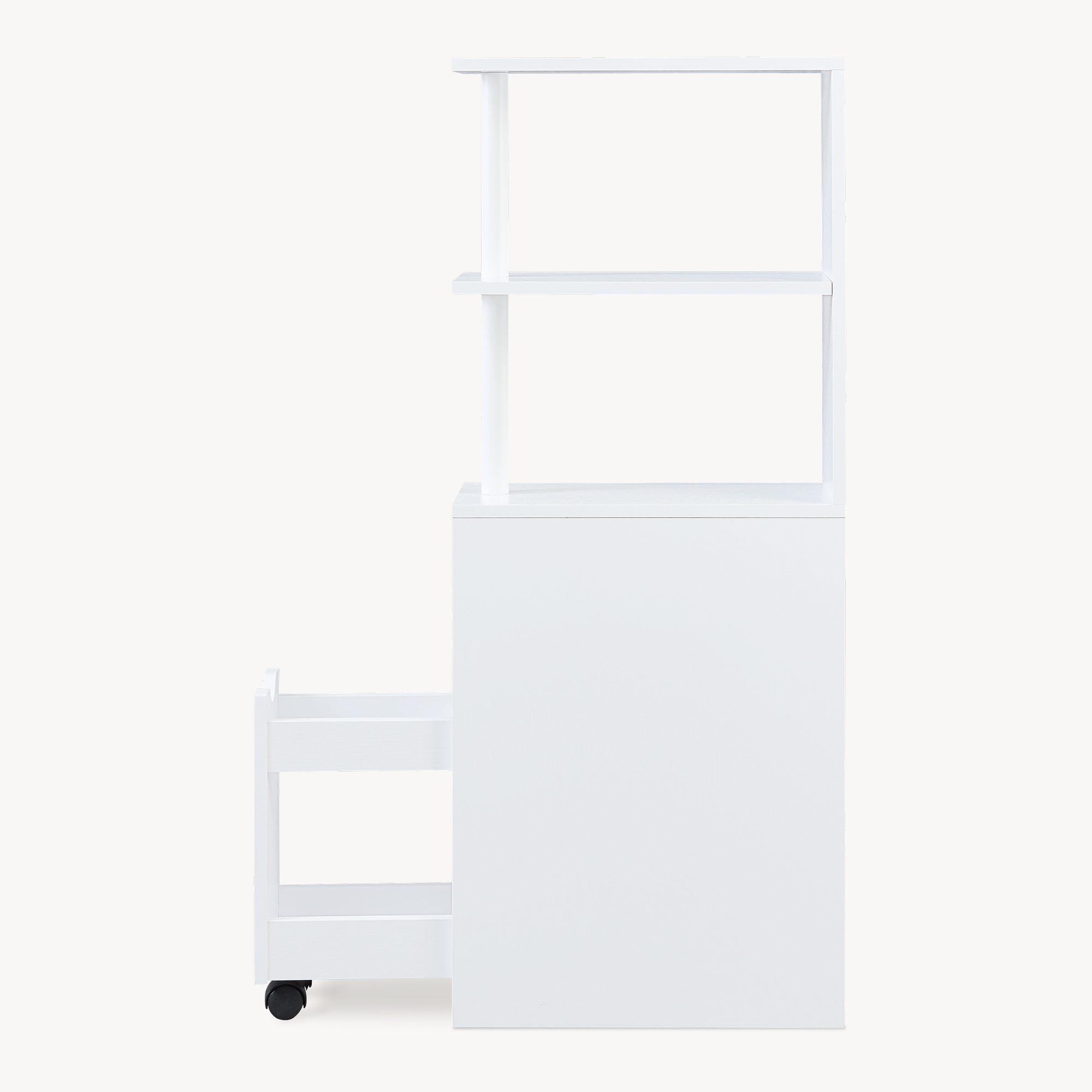 Raft îngust de baie Fadeskimma cu sertar și roll-out, alb, 113x19x45 cm