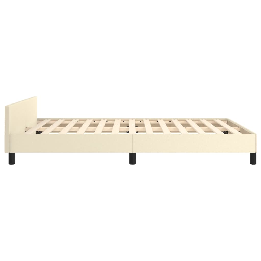 Cadru de pat cu tăblie, crem, 140x200 cm, piele ecologică GartenMobel Dekor