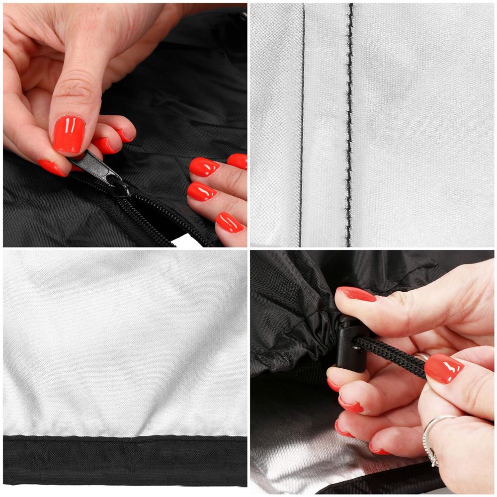 Husa protectie pentru umbrela de gradina, impermeabila, cu fermoar si snur reglabil, 265 cm, negru Household NewTrend