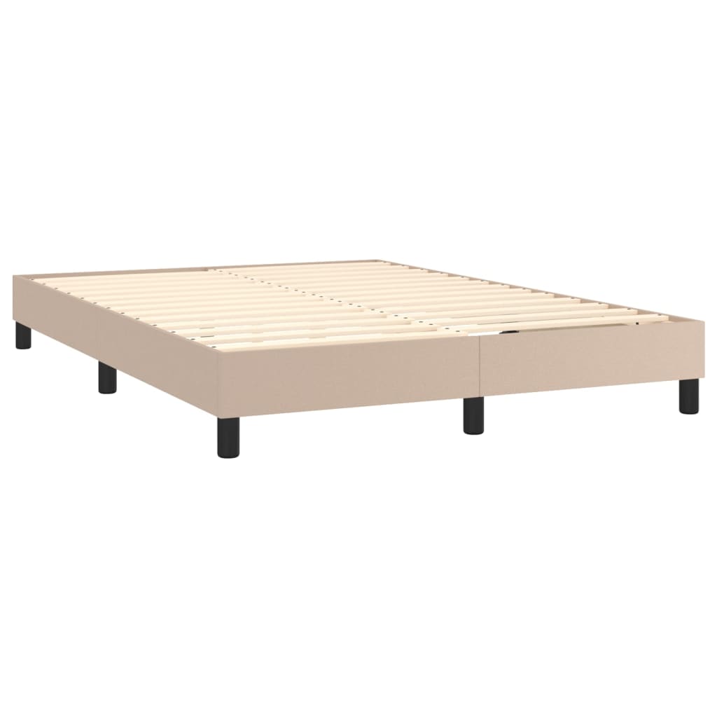 Pat box spring cu saltea, cappuccino, 140x200cm piele ecologică GartenMobel Dekor