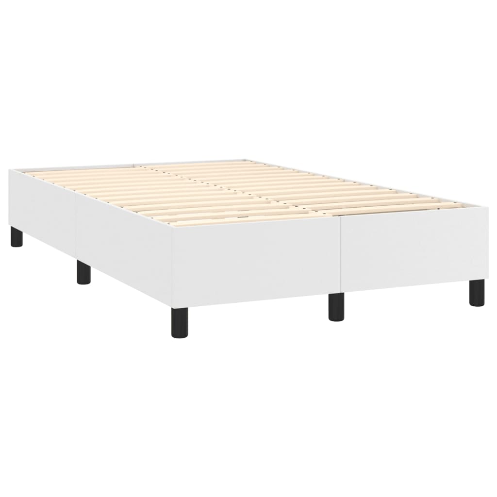 Pat box spring cu saltea, alb, 120x200 cm, piele ecologică GartenMobel Dekor