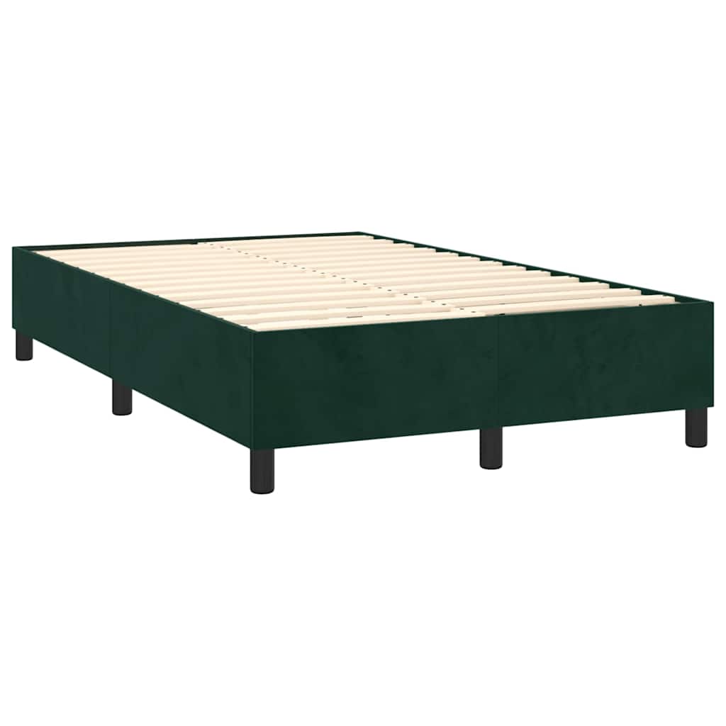 Pat box spring cu saltea, verde închis, 120x200 cm, catifea GartenMobel Dekor