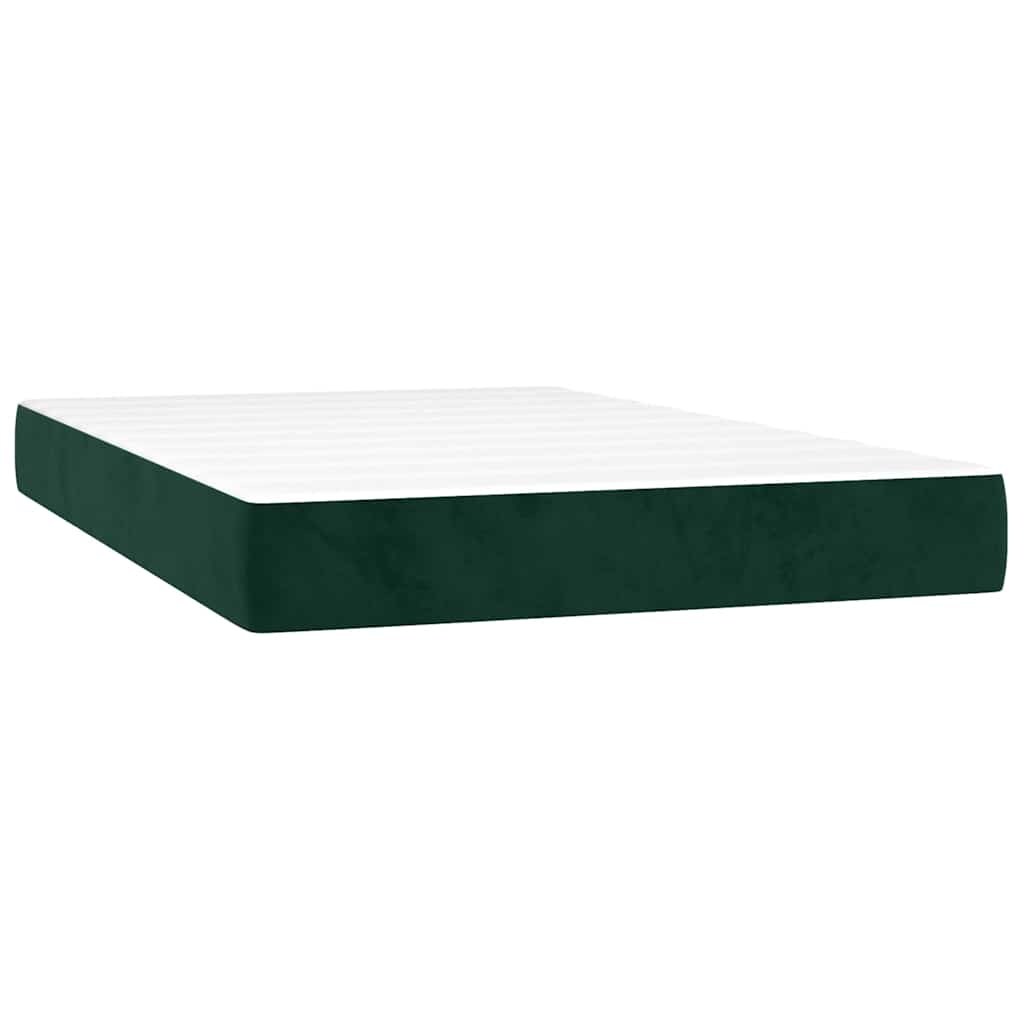 Pat box spring cu saltea, verde închis, 120x200 cm, catifea GartenMobel Dekor