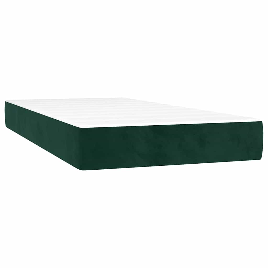 Pat box spring cu saltea, verde închis, 200x200 cm, catifea GartenMobel Dekor