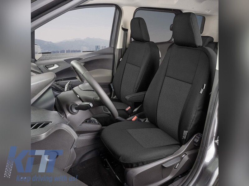 Tapițerie Kegel serie Tailor Made set pentru scaunele din față și din spate potrivit pentru Ford Transit Courier, Tourneo Courier 2014-2023, negru Performance AutoTuning