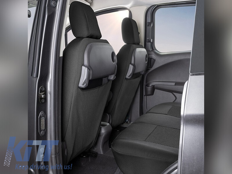 Tapițerie Kegel serie Tailor Made set pentru scaunele din față și din spate potrivit pentru Ford Transit Courier, Tourneo Courier 2014-2023, negru Performance AutoTuning